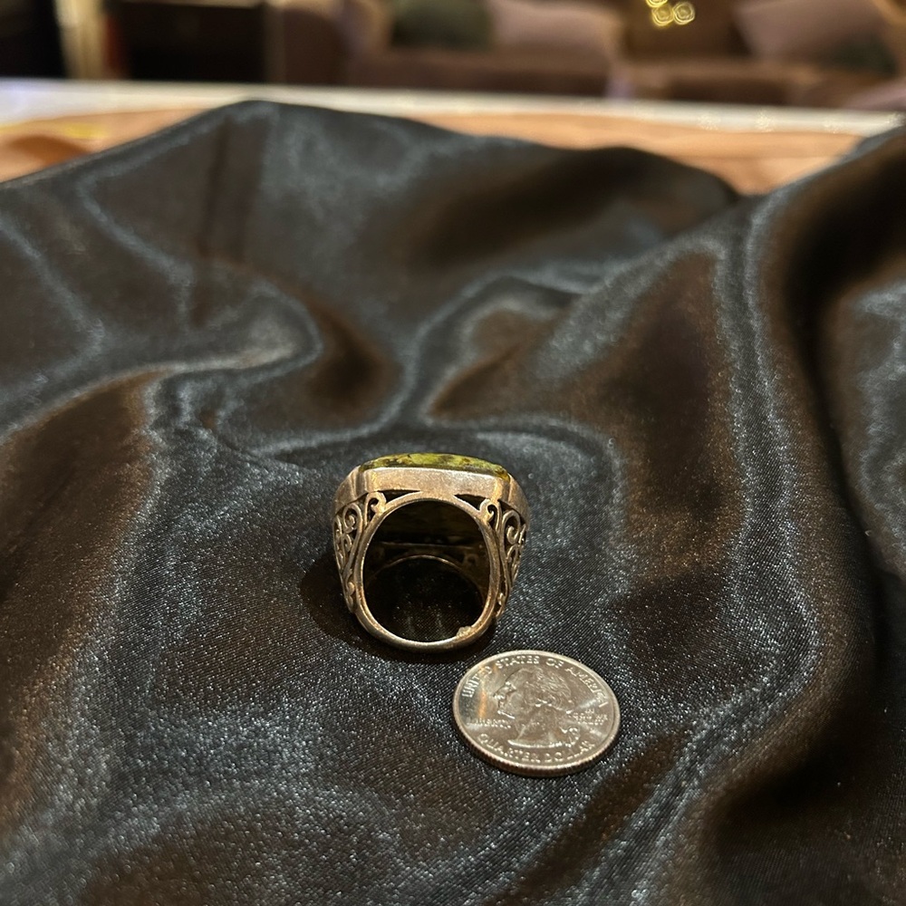 Massive Green Jasper Statement Ring- Southwestern… - image 4